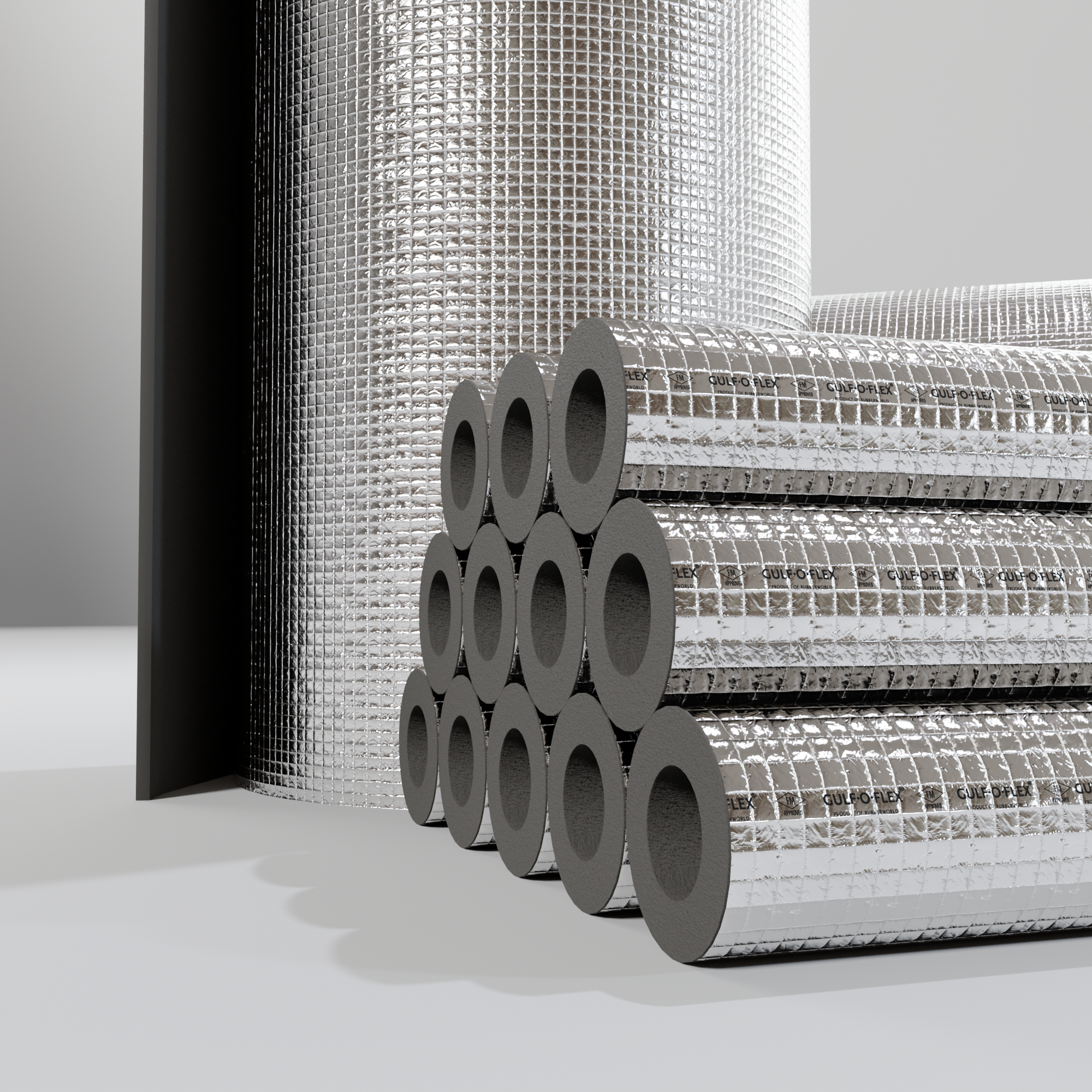 XLPE foam with alupet facing